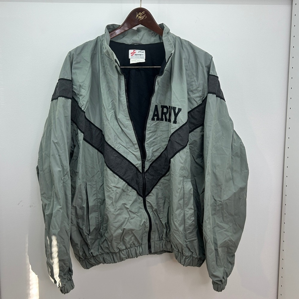 Skillcraft Army PFU Jacket Large Regular Men Military Gray Full Zip Track